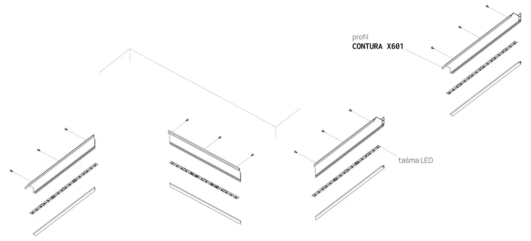 Perfil CONTURA X601, esquema de montaje