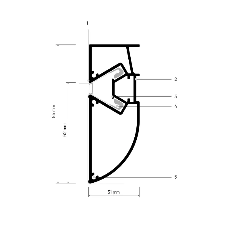 Perfil STRATOS X701, esquema anotado