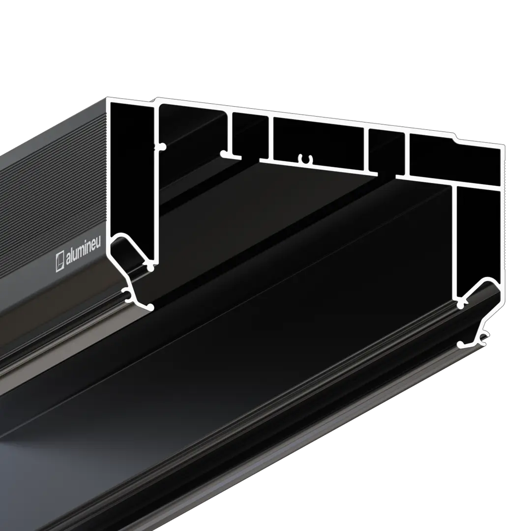 Perfil CURTINA X405, Negro mate, vista de detalle