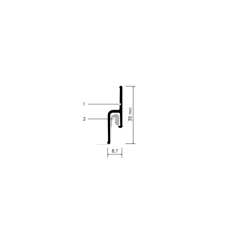 Perfil CLASSIX X140, esquema anotado