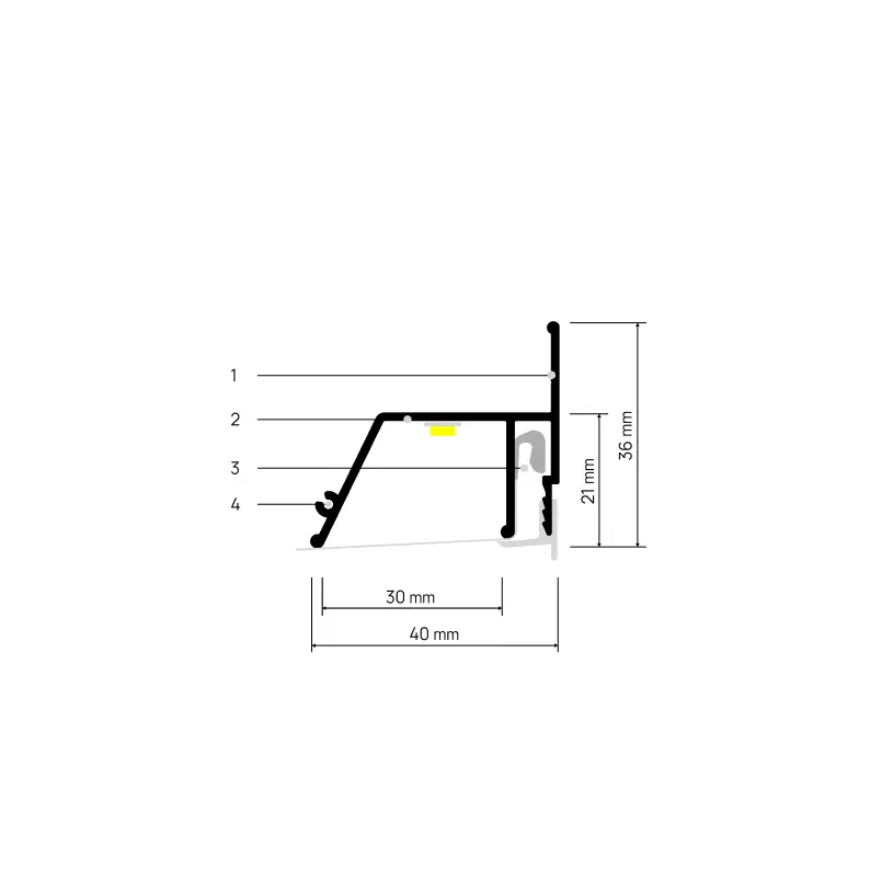 Perfil CONTURA X601, esquema anotado
